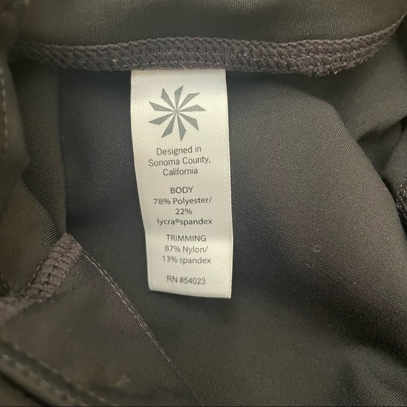 Athleta Crop Leggings Womens Small Black Mesh Panels Capri Yoga Pants - Picture 8 of 11